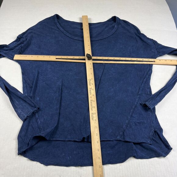 Cynthia Rowley Womens Slouchy Shirt Washed Long Sleeve Blue Pullover Top Large - Picture 5 of 10